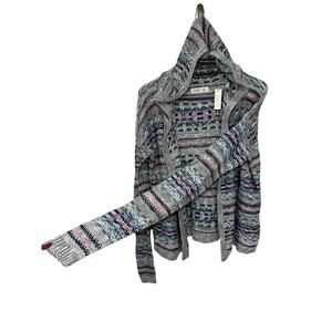 NEW Gilly Hicks Hollister Hoody Cardigan Sweater Xlongsleeves Pink Blue XS S